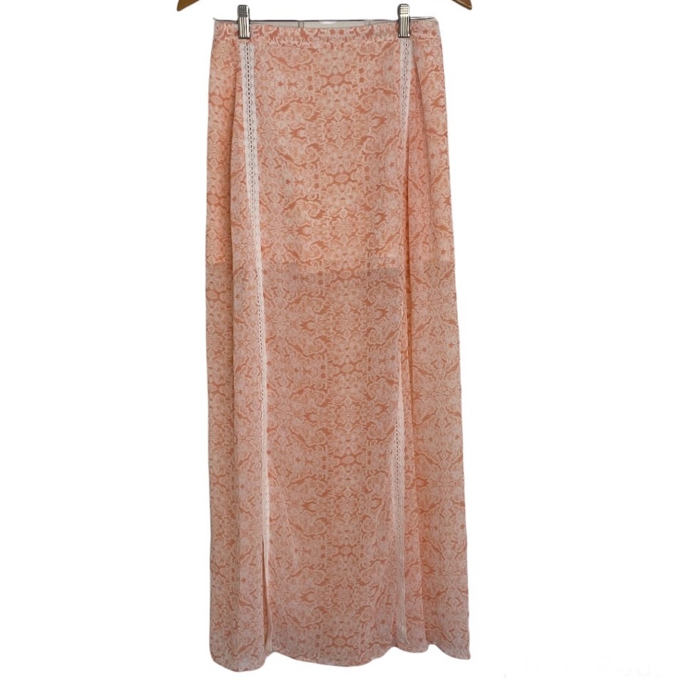 Double High Slit Floral Maxi Skirt - Picture 1 of 10
